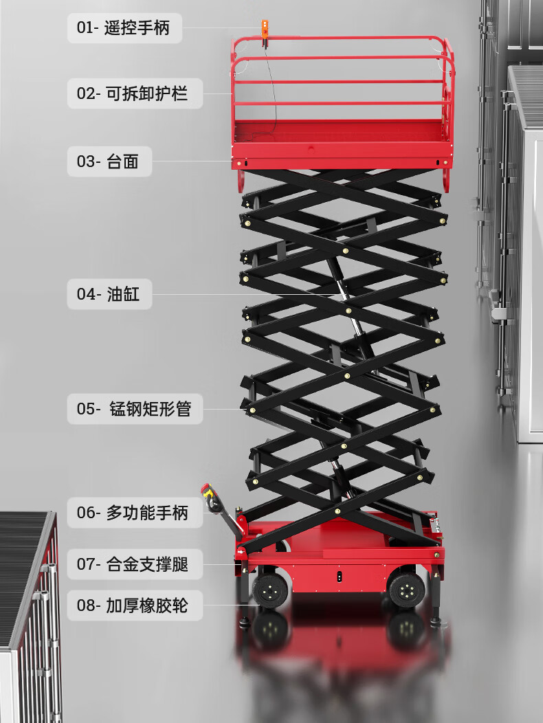 揚(yáng)子升降平臺剪叉式升降機(jī)ELP05-7B升高7米載重500KG(圖7)